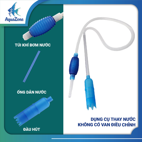 Dụng cụ thay nước hồ cá Aquazone có van điều chỉnh 2m1, dành cho bể cá vừa và lớn