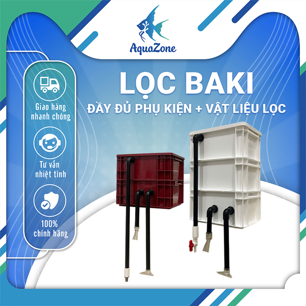 Lọc Thùng Baki 2–3 Tầng Full Phụ Kiện + Full Vật Liệu Lọc – Lọc Dàn Mưa Hồ Cá, Làm Nước Trong Nhanh