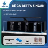 Combo Bể Cá YEE/Nepall/Cherlam – Hồ Kính Mini Kèm Lọc Bên, Kính Siêu Trắng, Tự Lọc Tuần Hoàn, Hệ Sinh Thái Mới Cho Bể Cá