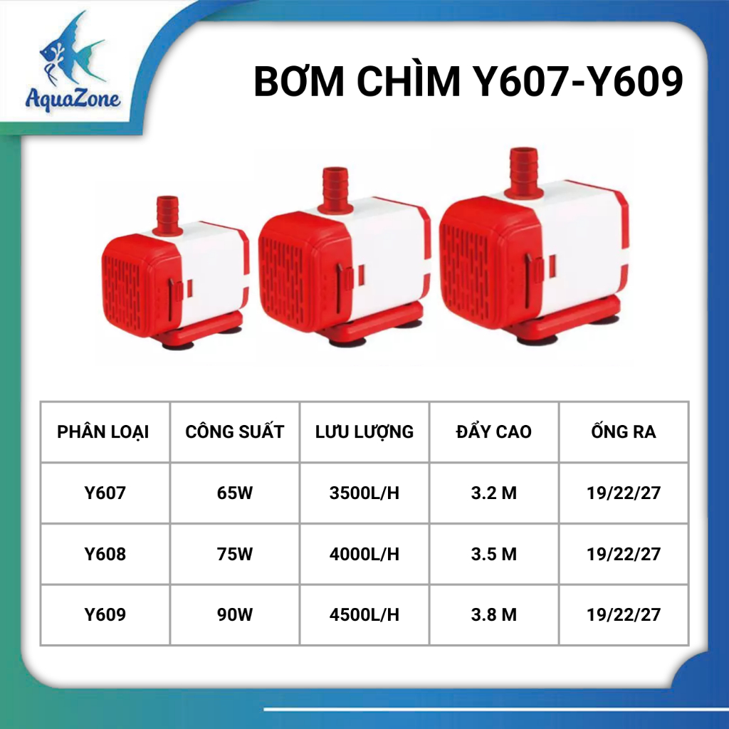 Máy Bơm Chìm Hút Đáy Fish President Y503–Y507 |  Y601–Y606 Bơm Hồ Cá Chạy Êm, Tiết Kiệm Điện, Hút Đáy Mạnh, Có Van Chỉnh Lưu Lượng