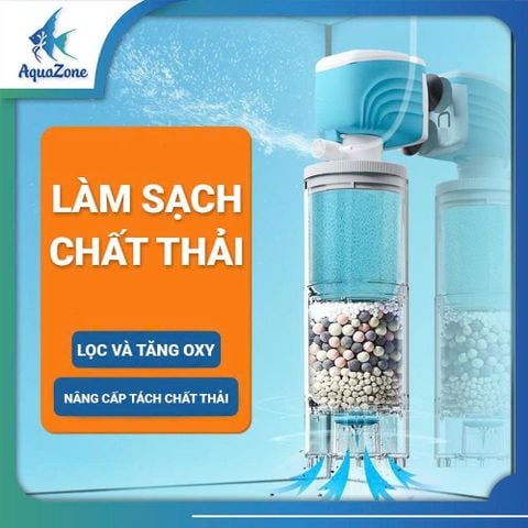 Máy lọc bể cá đa năng XIX 3IN1, lọc nước, hút cặn, tạo oxy, thay nước nhanh, siêu êm cho hồ cá