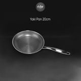  CHẢO CẠN YAKI PAN INOX 3 LỚP ĐÁY TỪ CHỐNG DÍNH - 20CM 