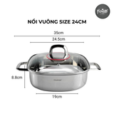  NỒI VUÔNG KÈM NẮP - SIZE 24CM 