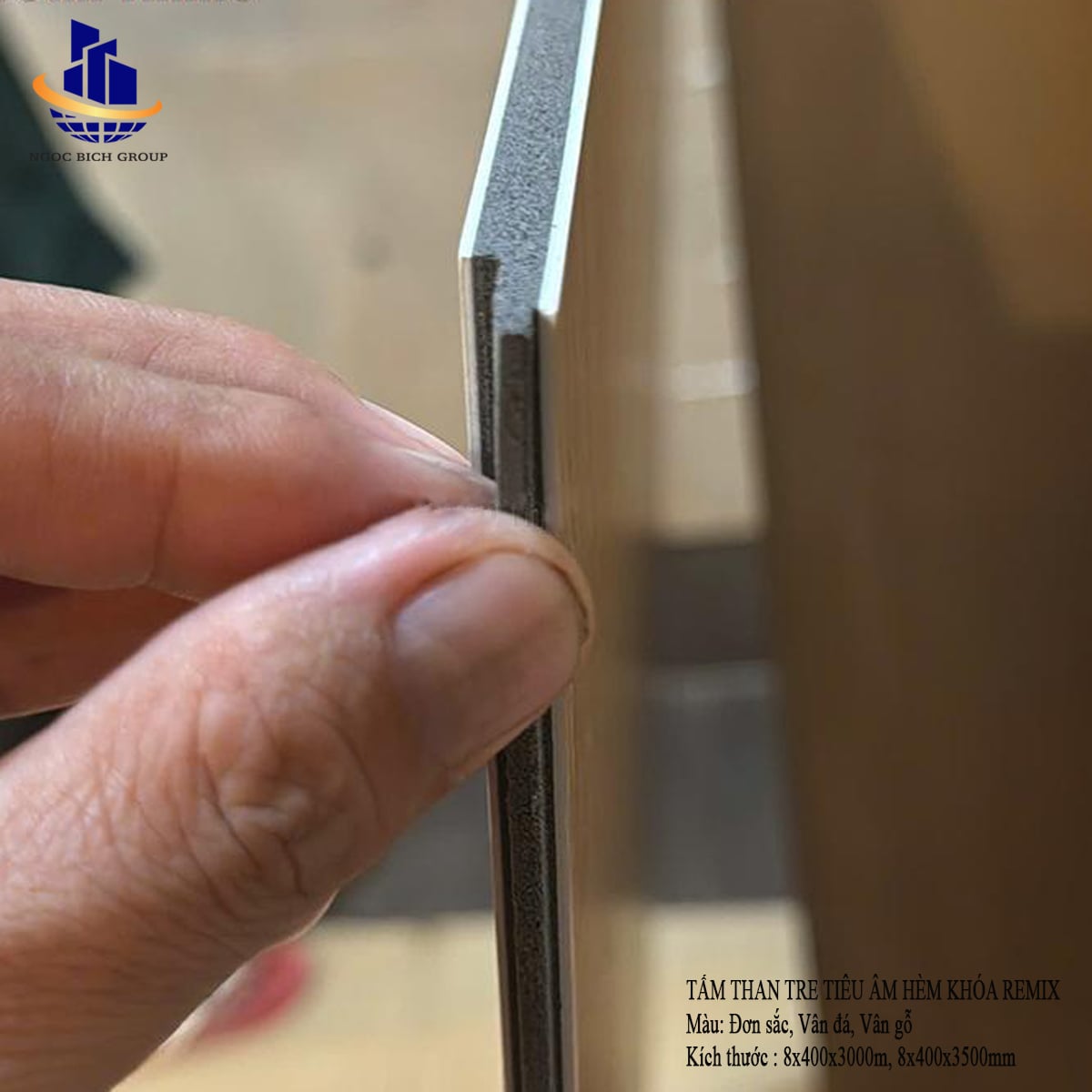 Tấm tiêu âm Than tre có hèm TL503