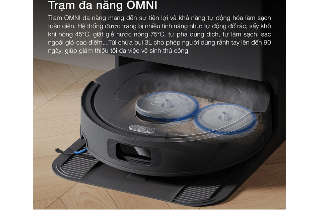 Robot hút bụi lau nhà Ecovacs T30C Gen 2 - Trắng/Đen