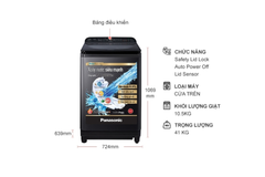 Máy giặt Panasonic Inverter 10.5 Kg NA-FD10VR1BV