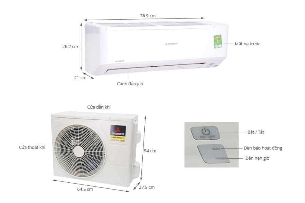 Điều hòa Mitsubishi 1 chiều 9.000BTU inverter SRK/SRC10YYP-W5