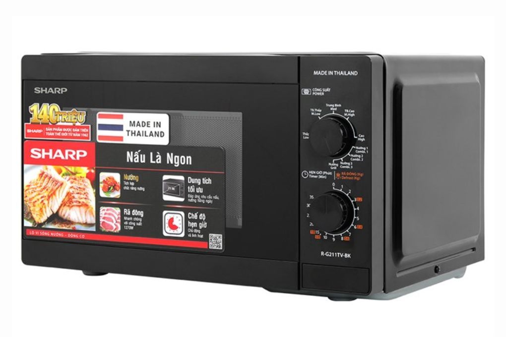 Lò vi sóng có nướng Sharp R-G211TV-BK 21 lít