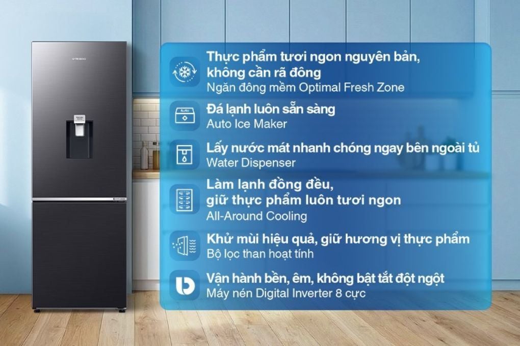 Tủ lạnh Samsung Inverter 307 lít RB30N4190B1/SV