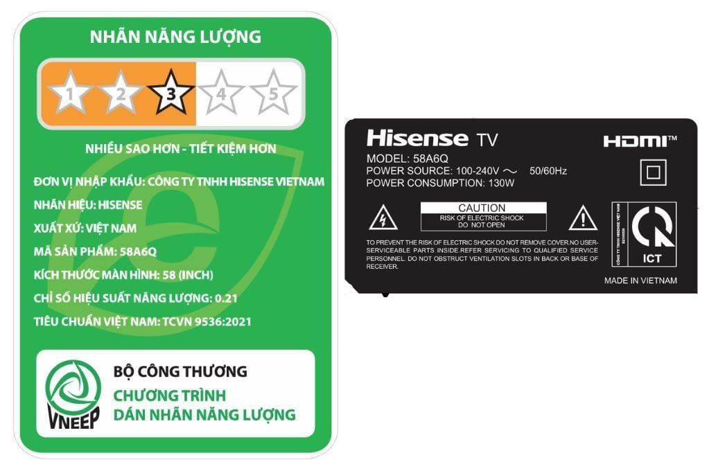 Smart Tivi Hisense 4K 58 inch 58A6Q