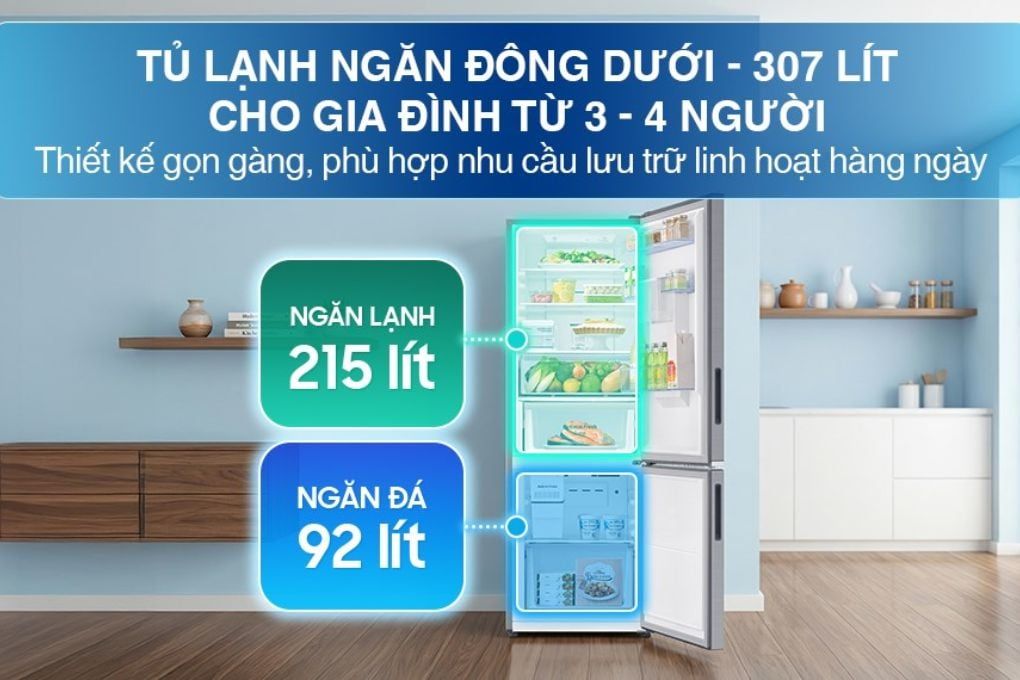 Tủ lạnh Samsung Inverter 307 lít RB30N4190S9/SV