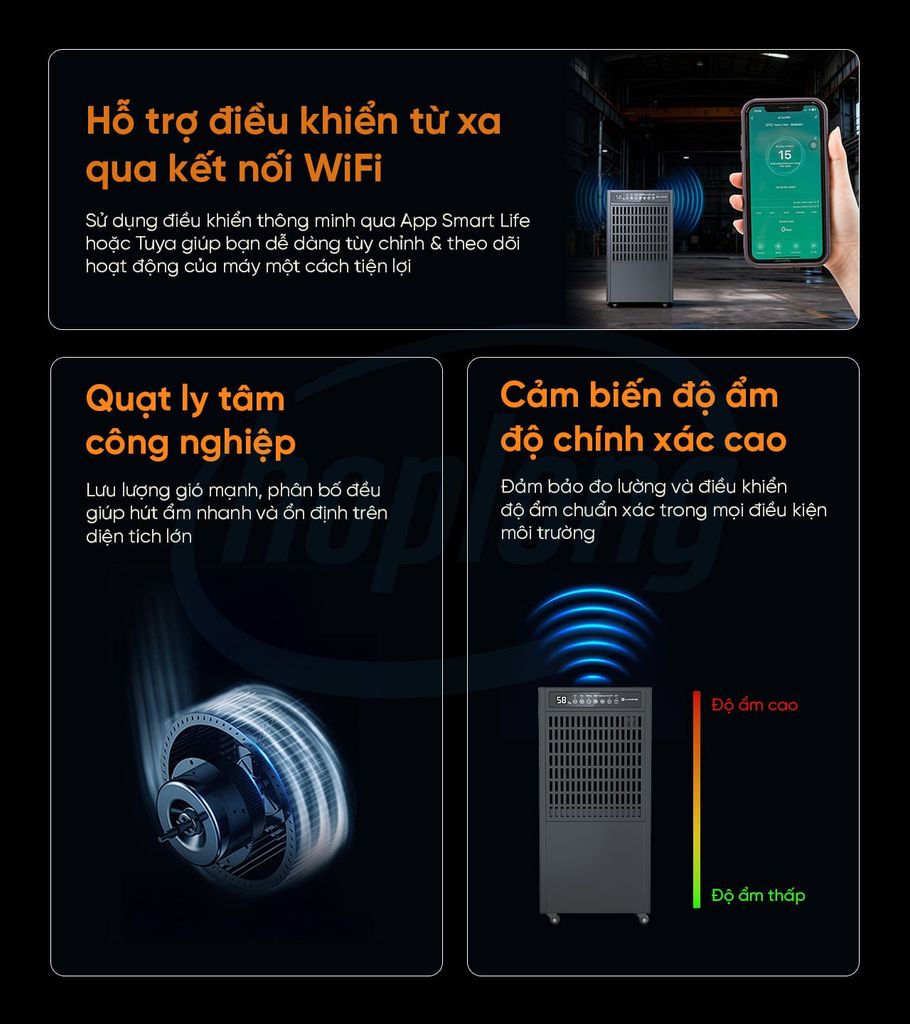 Máy hút ẩm công nghiệp 150L Lumias LID-S150