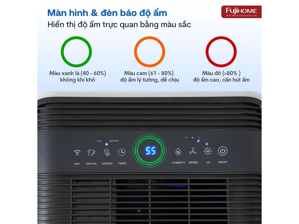 Máy hút ẩm Fujihome DH35W-HEPA