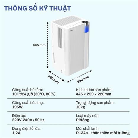 Máy hút ẩm FUJIHOME DH10NEW