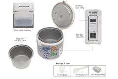 Nồi cơm điện Sharp 1.8 lít KS-N181ETV 