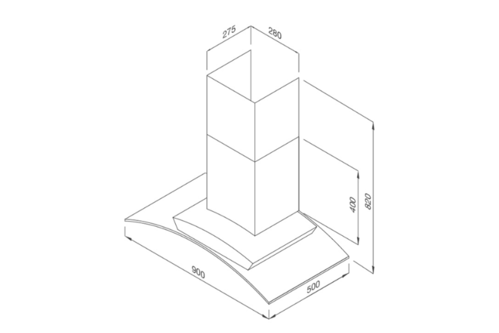 Máy hút khử mùi áp tường Malloca MC 9077 LCD