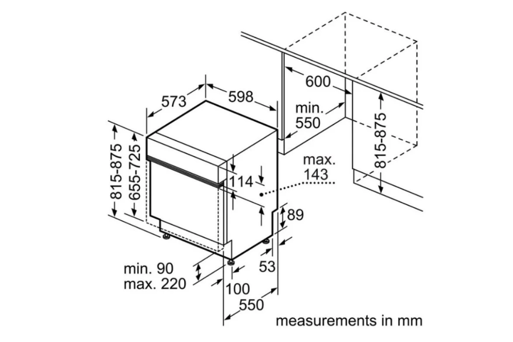 Máy rửa bát bán âm Bosch SMI68TS06E (14 bộ)