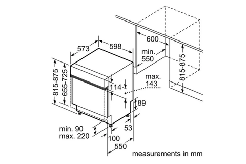 Máy rửa bát bán âm Bosch SMI68TS06E (14 bộ)