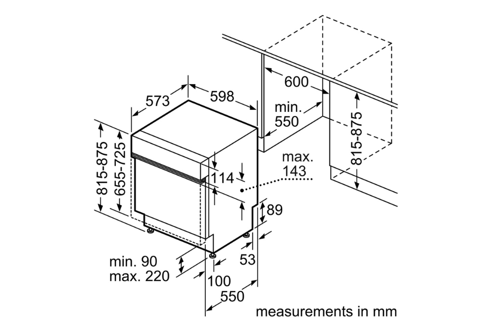 Máy Rửa Bát Bán Âm Series 4 Bosch SMI46MS03E