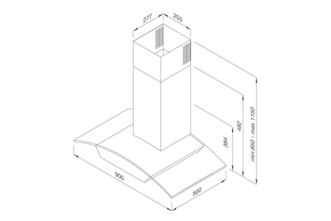 Máy hút mùi áp tường Malloca Delta K890V