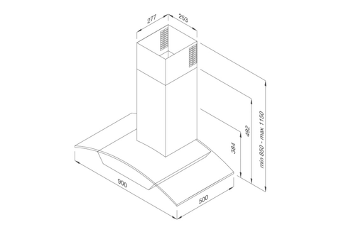 Máy hút mùi áp tường Malloca Sigma K820T