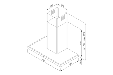 Máy hút mùi áp tường Malloca Slim K1522