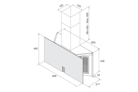 Máy hút mùi áp tường Malloca TIME K-15 NERO