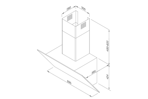 Máy hút mùi áp tường dạng nghiêng Malloca MC 7086HS