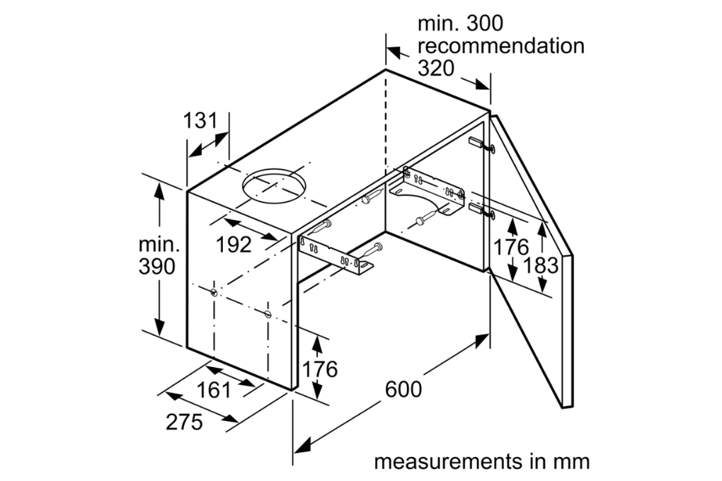 Máy hút mùi âm tủ Bosch DFM063W56B
