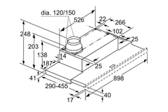 Máy hút mùi âm tủ Bosch DFM094W53
