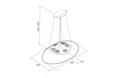Máy hút mùi đảo Malloca ECLIPSE-K600