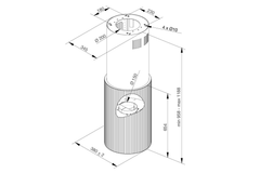 Máy hút khói khử mùi độc lập Malloca Monogold K-382G