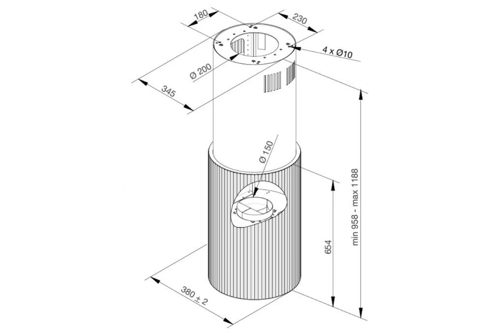 Máy Hút Khói Khử Mùi Độc Lập Malloca Monoblack K-382B