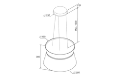 Máy hút mùi đảo Malloca Sophie K-500B