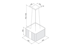 Máy hút mùi đảo Malloca CUBE F-181