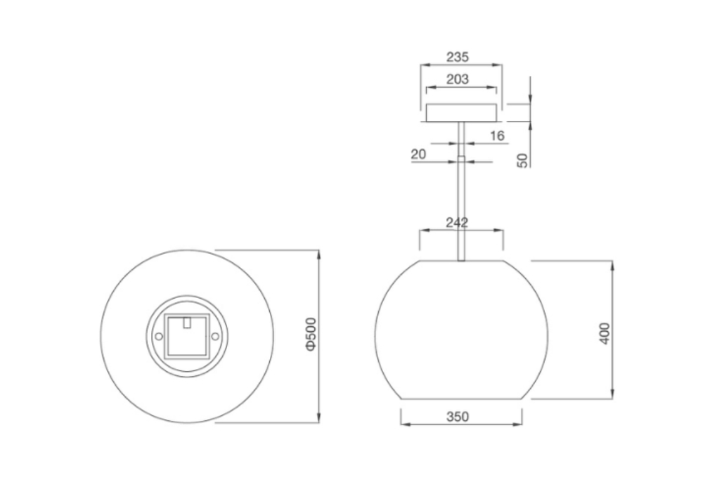 Máy hút mùi đảo Malloca SPHERA WHITE I001W