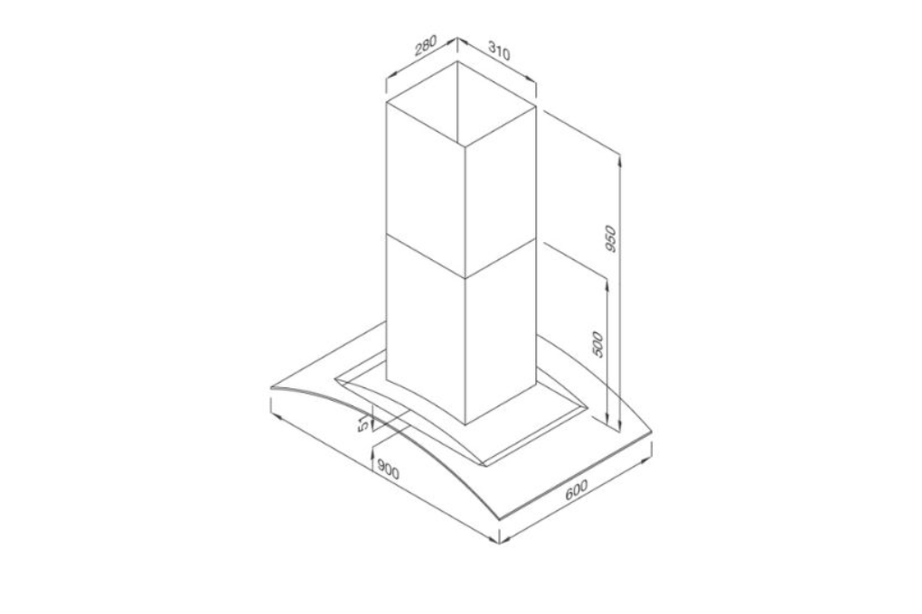 Máy hút mùi đảo Malloca MC 9081