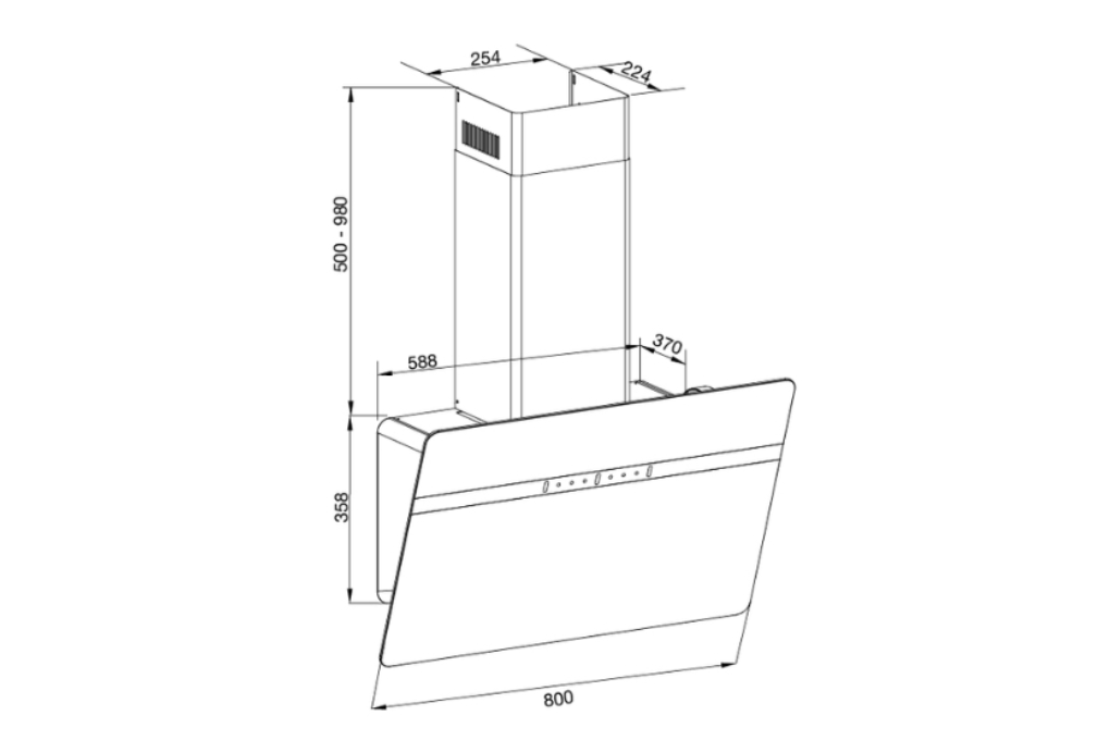 Máy hút mùi áp tường Malloca MC 80ECO