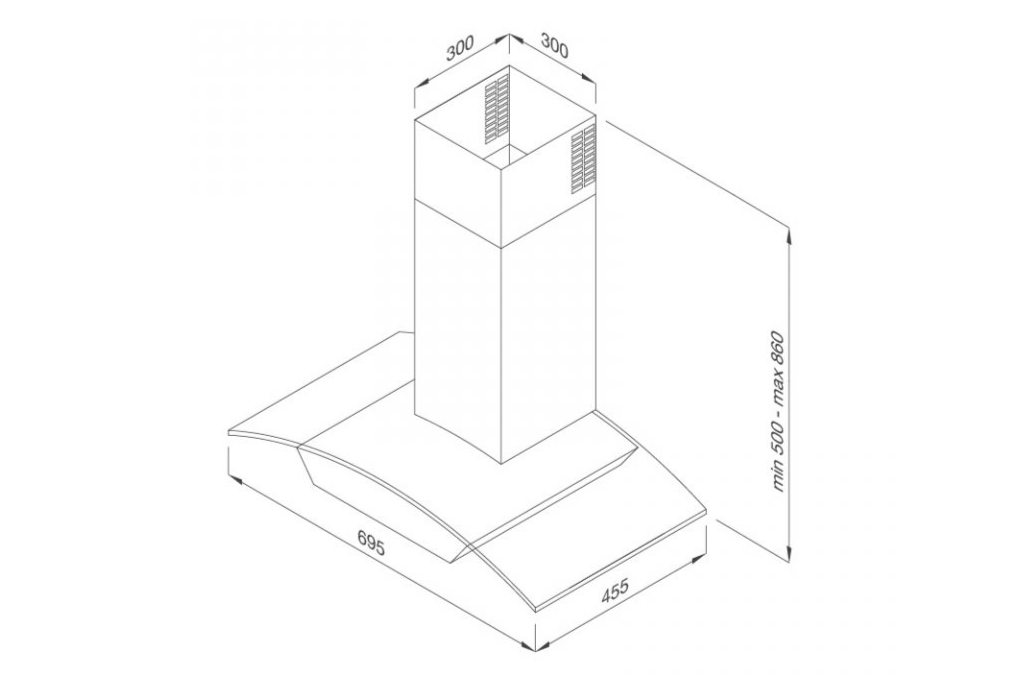 Máy hút mùi áp tường Malloca MC 7018HS