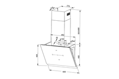 Máy hút mùi áp tường Malloca MC 60GTC