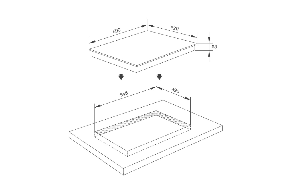 Bếp Kính Âm 3 Từ  Malloca MI 593 WN