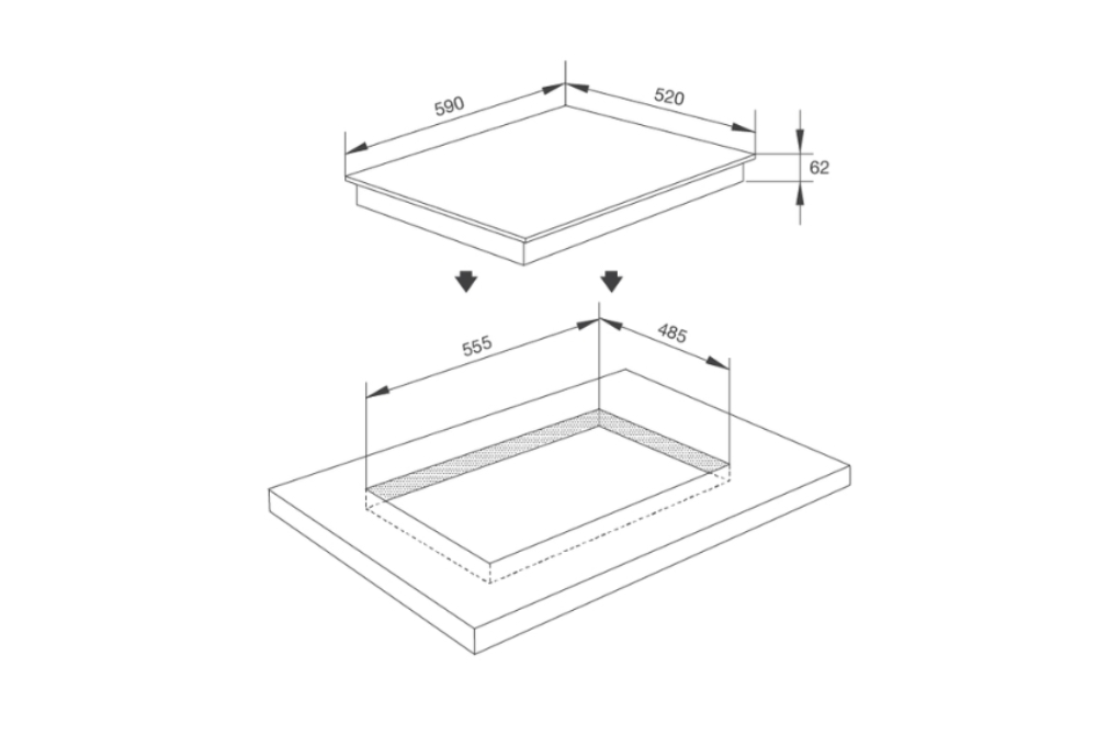 Bếp Kính Âm 3 Từ Malloca MI 593 FZ