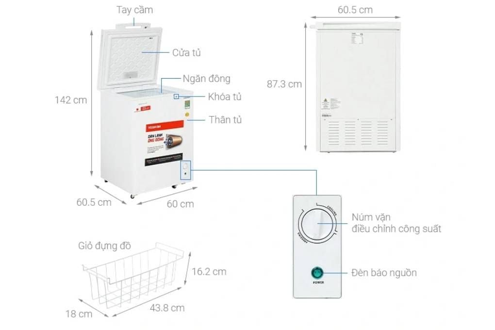 Tủ đông Toshiba Inverter 143 lít GR-RC185CM-PMV(01)
