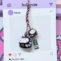 Móc Điện Thoại Mèo Lớn Mèo Nhỏ Móc Túi Phụ Kiện Đẹp nhiều màu (ánh hologram)