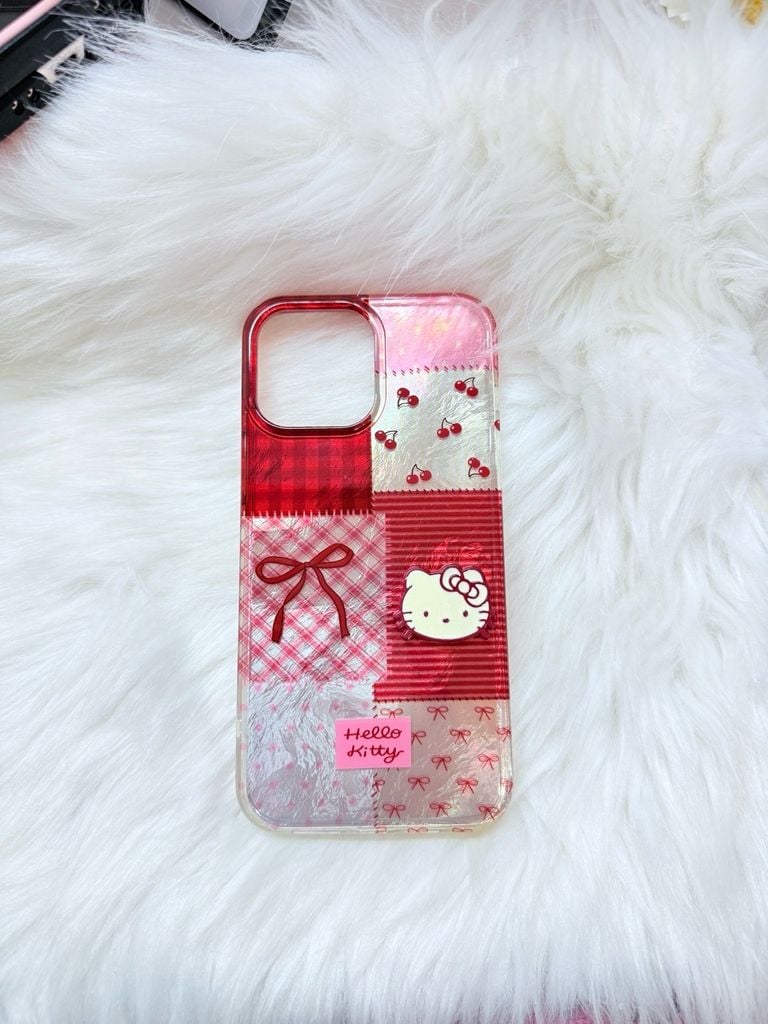 Case Ốp điện thoại iPhone Hello Kitty Hologram Bling Bling Icon nổi iPhone 13/14/15/16/17/Pro/Promax