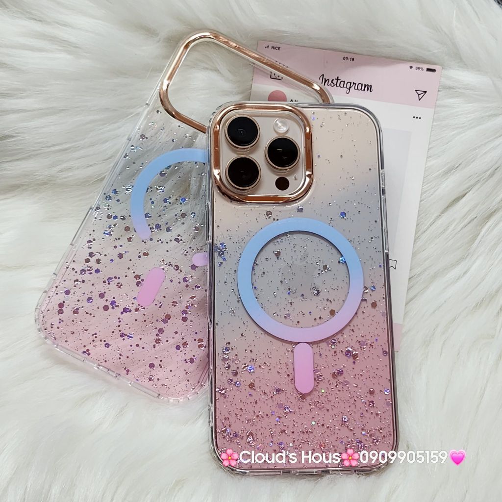 Case Ốp điện thoại iPhone Likgus Trong Ombre Nhiều Màu Bling Bling Magsafe iPhone 16/17/Promax