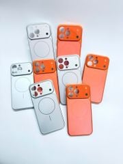 Case Ốp Điện thoại iPhone Nhám Màu Cam Basic Bảo Vệ Camera Magsafe Basic iPhone 17/16/15Pro/Promax