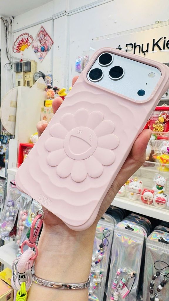 Case Ốp Điện thoại iPhone TAKASHI MURAKAMI x CASETiFY FLOWERS BLOOM Màu Hồng Pastel Basic iPhone 17/16/15Pro/Promax