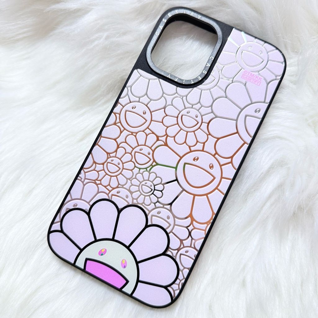 Case Ốp Điện thoại iPhone Hoa Cười Nền Hồng x Murakami Flower Mirror CaseTify iPhone 17/16/Promax