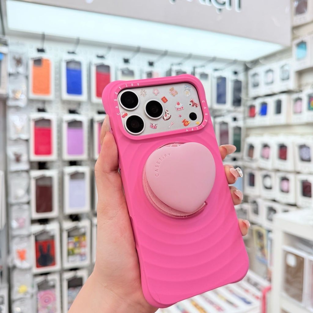 Case Ốp Điện thoại iPhone Casetify Ripple Case HỒNG ĐẬM Magsafe Basic iPhone